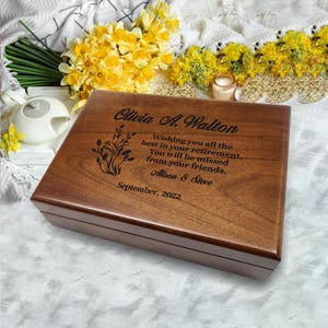 Personalized Retirement Keepsake Box: Retirement Gifts for Women, Coworker or Friend