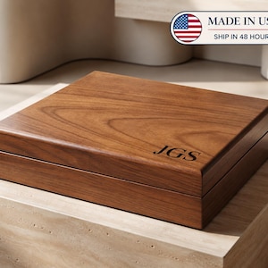 Personalized Keepsake Box for Men, Large Wooden Memory Box, Gift for Him