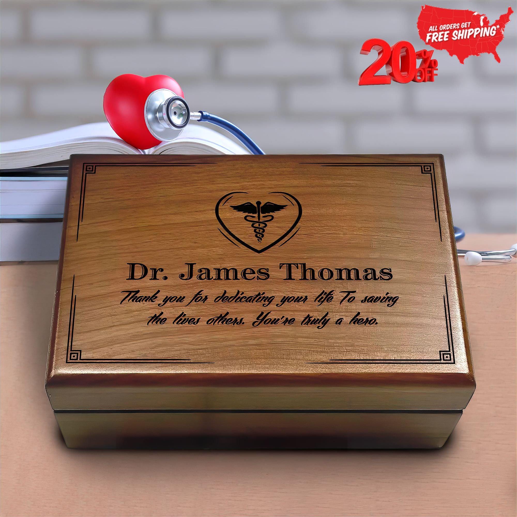 Personalized Gift for Doctors, Doctor Keepsake Box, Doctor Retirement Gifts, Doctor of Medicine, Medical School Graduation, MD Memory Box