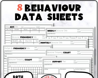 8 Behaviour Data Sheets (Behaviour Management)