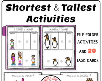 Shortest & Tallest Activities (File Folders and Task Cards)