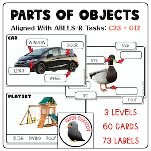 Cartes de parties d'objets (alignées avec ABLLS-R C23 + G12)