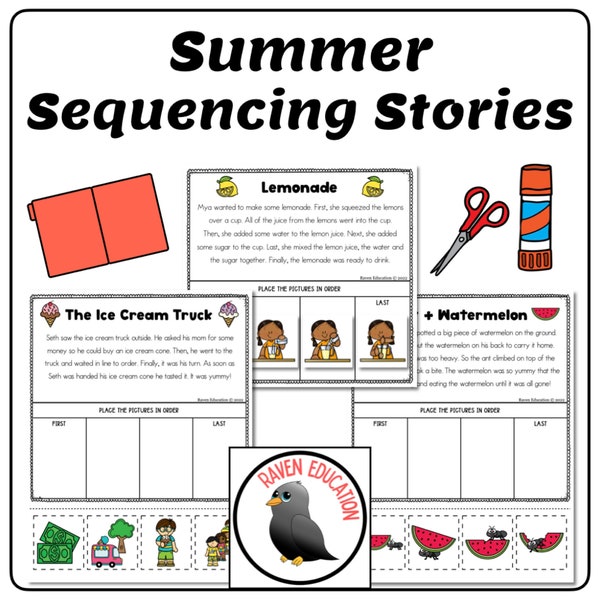 Summer Sequencing Stories (Reading Comprehension / Order Of Events)
