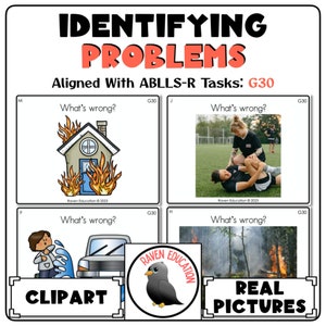Tarjetas de tareas de identificación de problemas (alineadas con ABLLS-R G30)