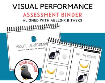 Visual Performance Assessment Binder - Aligned With ABLLS-R B Tasks (Special Education, Autism, Visual Skills)