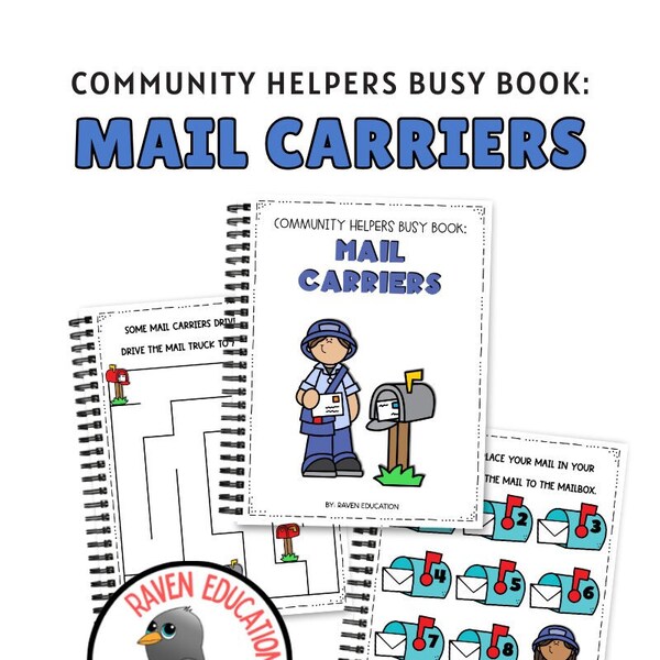 Community Helper Busy Book: Mail Carriers (Matching, Counting, Alphabet, Mazes, Patterns, Puzzle, Tracing)