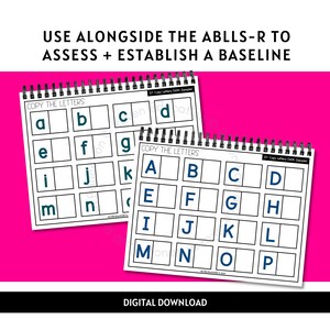 May include: Two printable worksheets for copying letters of the alphabet. The worksheets are black and white with blue letters. The text on the worksheets reads "Copy the Letters".