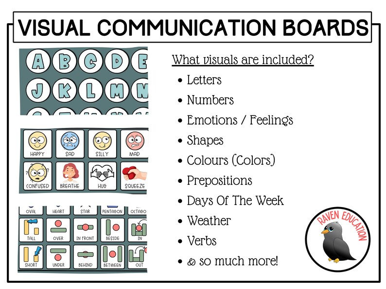 Visual Communication Boards autism, Nonverbal, Special Education