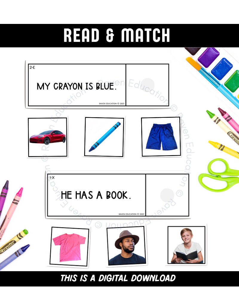 Read & Match: Reading Comprehension Activity (matching; Literacy; Task ...