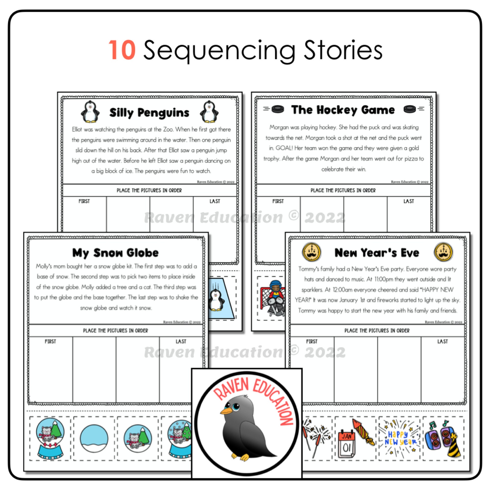 Winter Sequencing Stories (reading Comprehension) File Folder or Cut ...