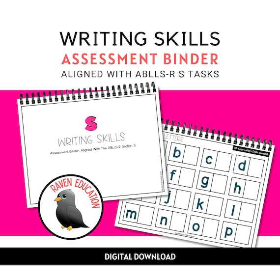 Writing Skills Assessment Binder - Aligned With ABLLS-R S Tasks (Autism, Special Education, Fine Motor Skills)