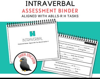 Intraverbal Assessment Binder - Aligned With The ABLLS-R H Tasks
