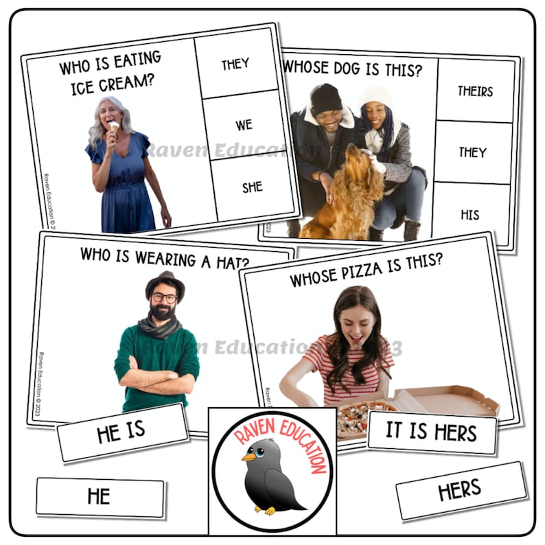 Labeling Pronouns Task Cards: He - She - They - His - Hers - Theirs ...