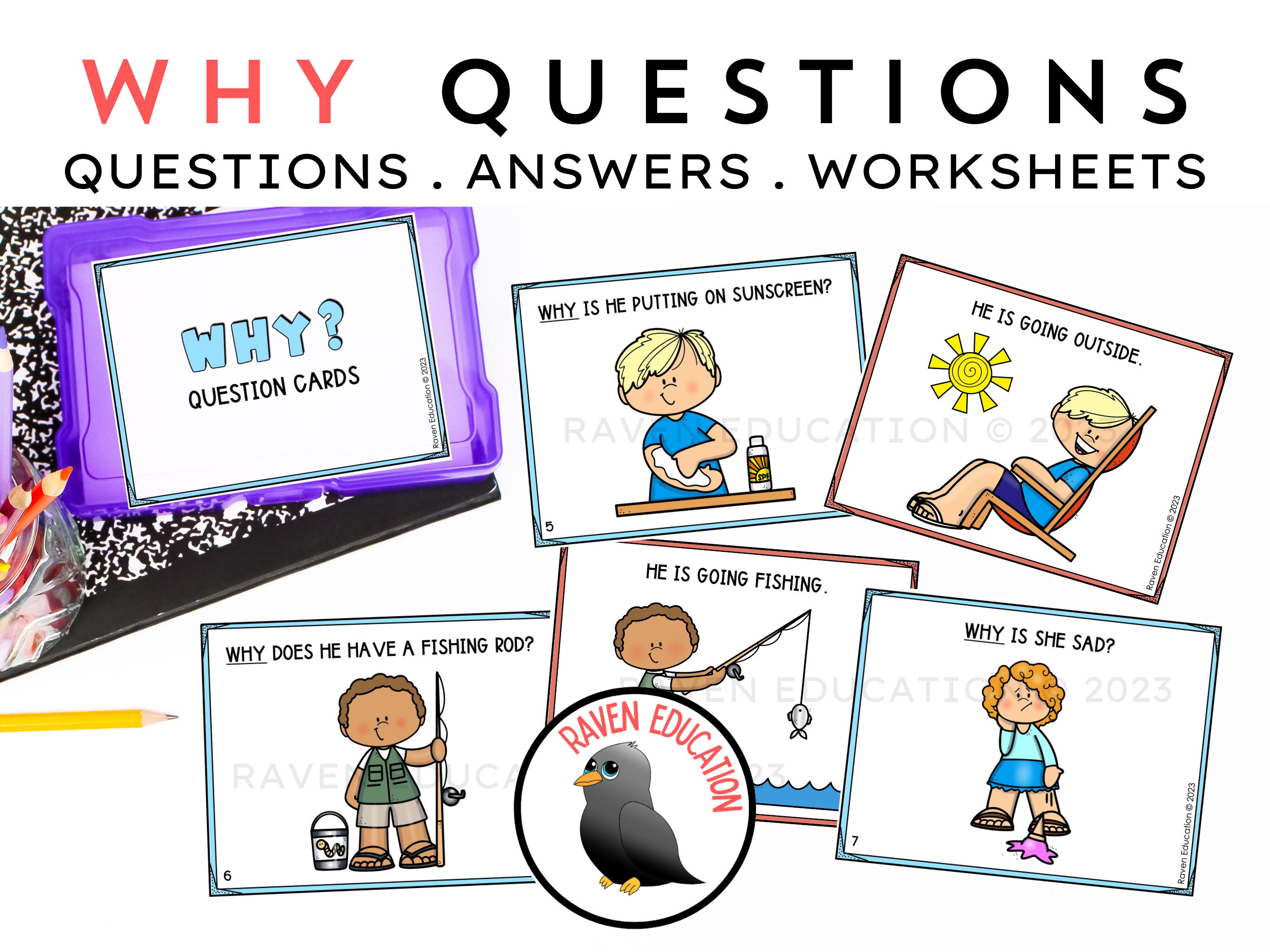 Answering WHY Questions - Question Cards, Answer Cards, Worksheets ...