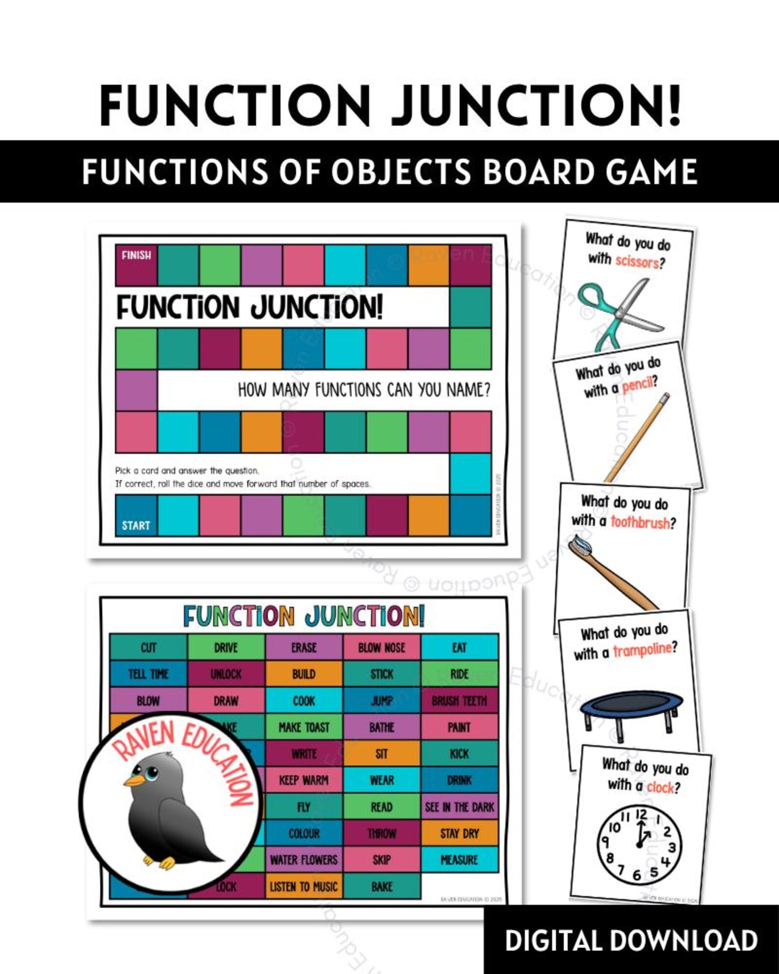 Object Board Function Junction! A Functions of Objects Board Game (special Education ...
