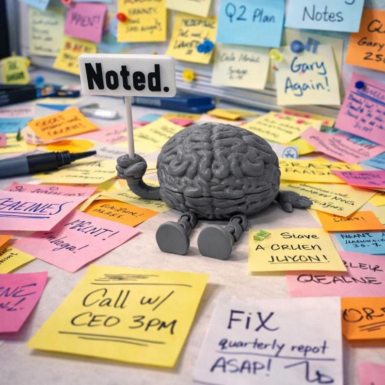 Brain With Sticky Notes Passive Aggressive Brain Buddy Desk Accessory 3D Printed Corporate ...