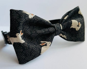 Collar con lazo para gato con estampado de conejo, collar para gato, collar para gatito, collar de seguridad, collar de liberación rápida para gato, collar de seguridad para gato, pajarita