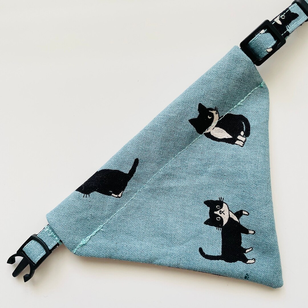 Black and White Cat Bandana Collar Pet Accessories Kitten Etsy