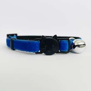 Royal Blau Samt Katzenhalsband, Katzenhalsband, Kätzchen Halsband, Ausreißerhalsband für Katzen, Schnellverschluss Halsband, Katzen Sicherheitshalsband