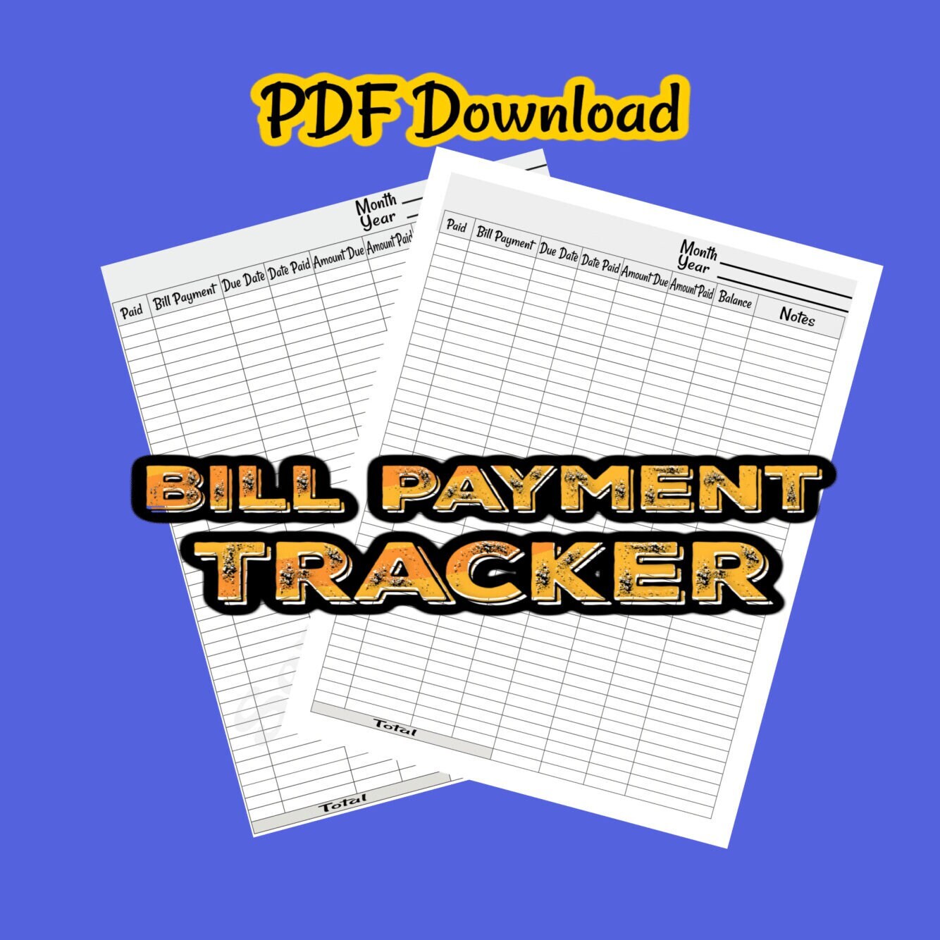 Bill Payment Tracker, Printable Monthly Sheets, Expense Tracker ...