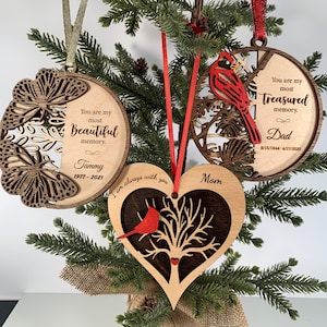 Memorial Ornament, Personalized In Memory of Ornament, Remembrance Gift,Butterfly memorial gift, Personalized Ornament, Christmas memorial