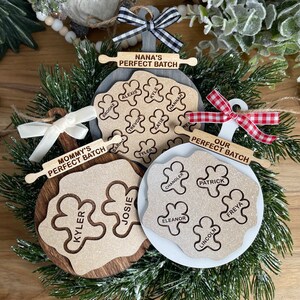 Gingerbread man family name ornament, Gingerbread men, Christmas cookies, custom Christmas decor, Grandparent gift, cookie cutter dough