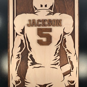 Personalized Sports Sign, Custom Football Sign, Sports trophy, Soccer, Baseball,  Basketball,  Boys Room, Gift for Him,  sports gift