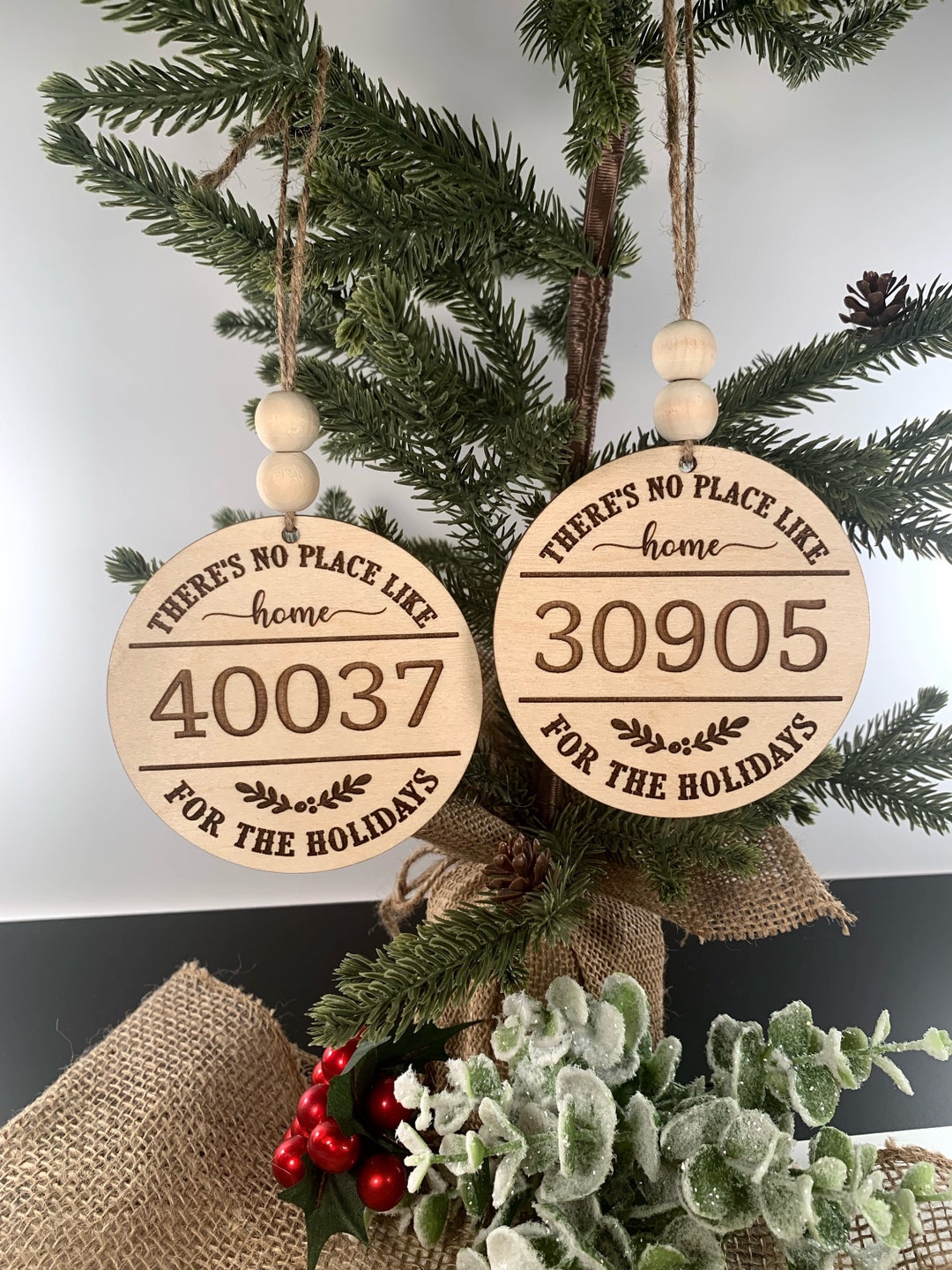 Zip Code Ornament, Christmas Ornament, Personalized Ornament, Home for