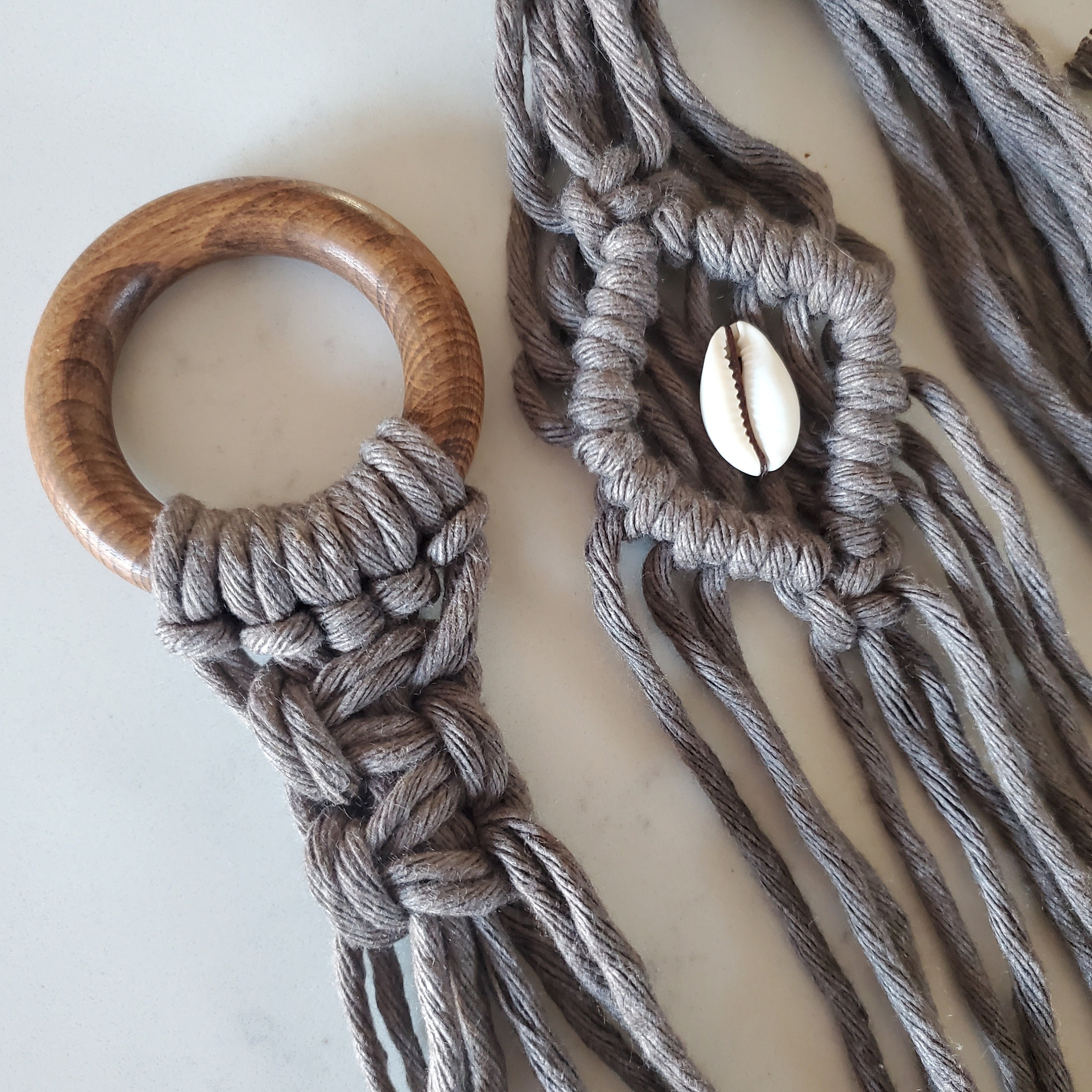 Macrame Seashells Slices Artisan Tie Belt Natural Beach Travel Handmade Macrame Belt With Seashells - Etsy main image 2