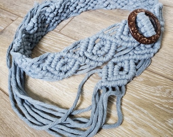 Handmade Macrame Belt with Coconut Buckle - Multiple Color Options!