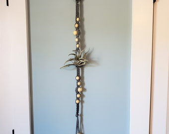 Gray Beaded Air Plant Hanger