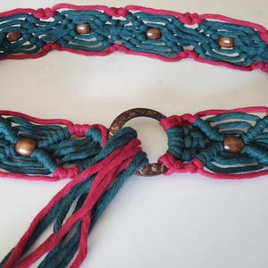 Wide Macrame Belt with Beads - Made to order with several color options!!!