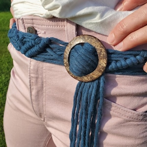 Macrame Belt with Natural Coconut Buckle - Multiple Color Options & Recycled Cotton!