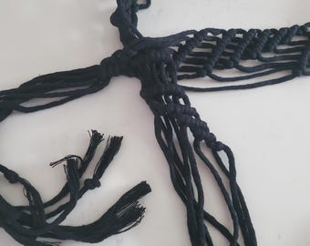 Boho Macrame Belt with no Buckle - SOFT Recycled Cotton!