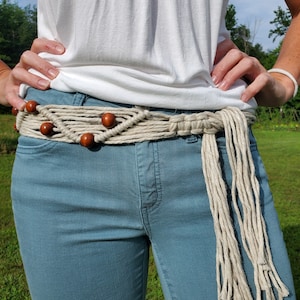 Beaded & Wide Macrame Belt - Made to order with several color options!!!