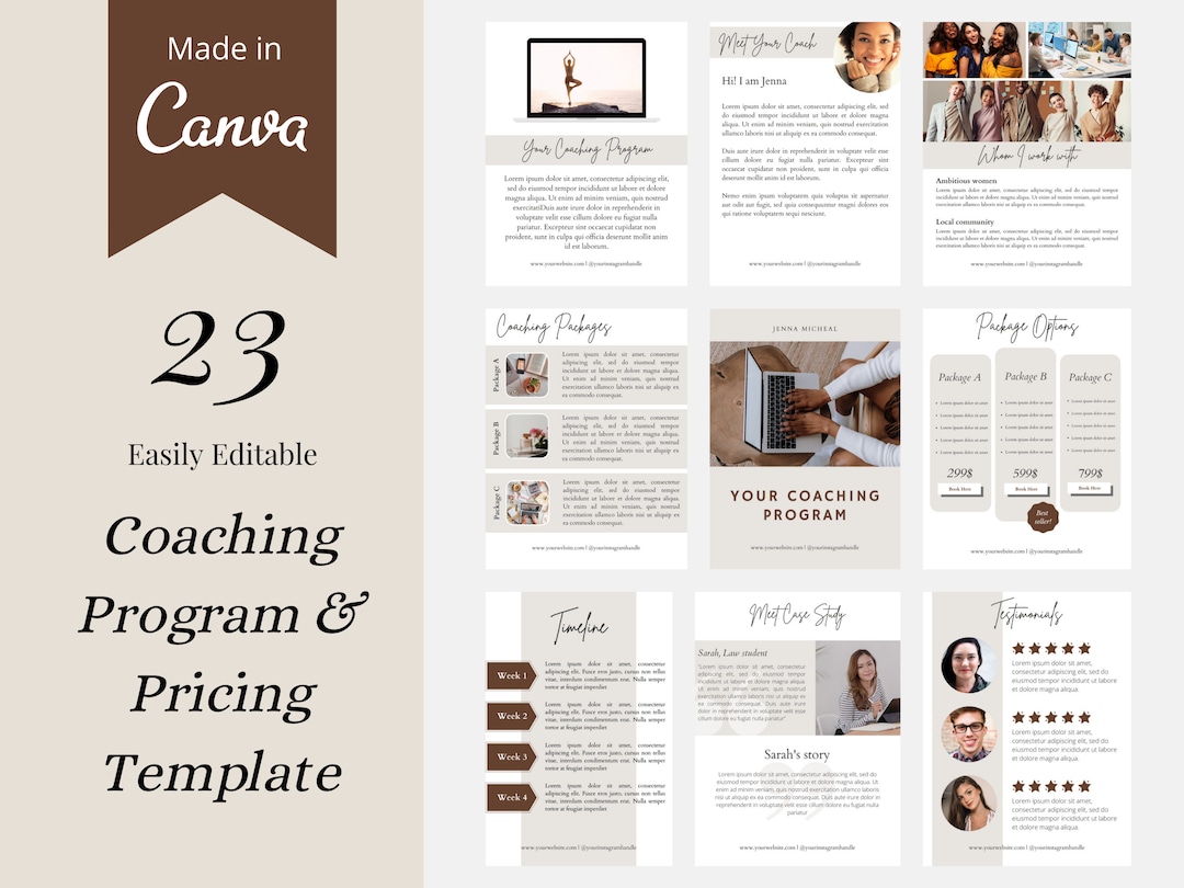 Coaching Program Template Coaching Canva Template Services and Pricing ...