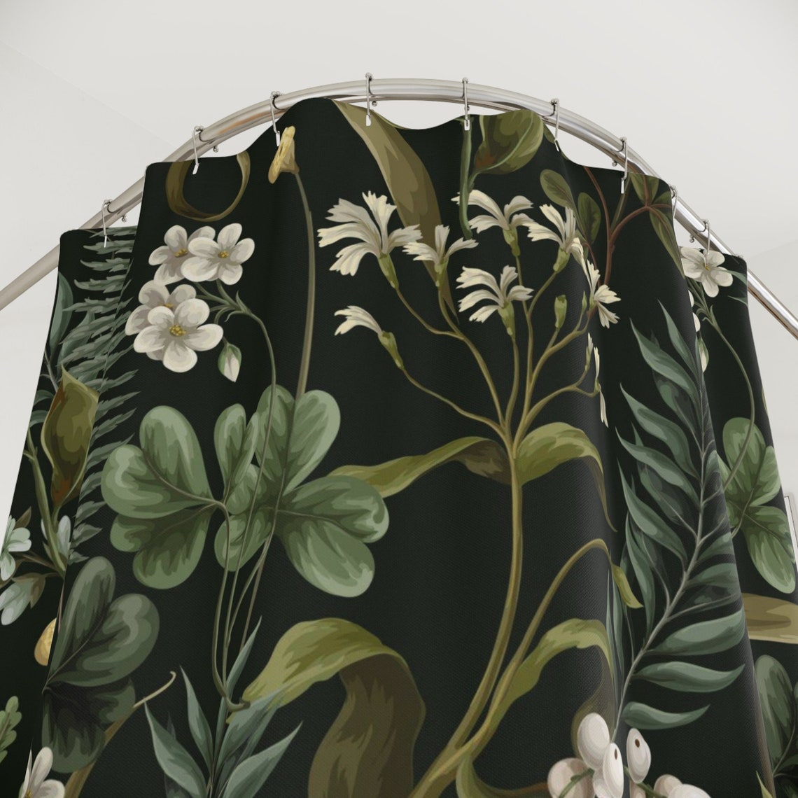 Green Floral Shower Curtain,green Florals,shower Curtain,home Spa,home ...