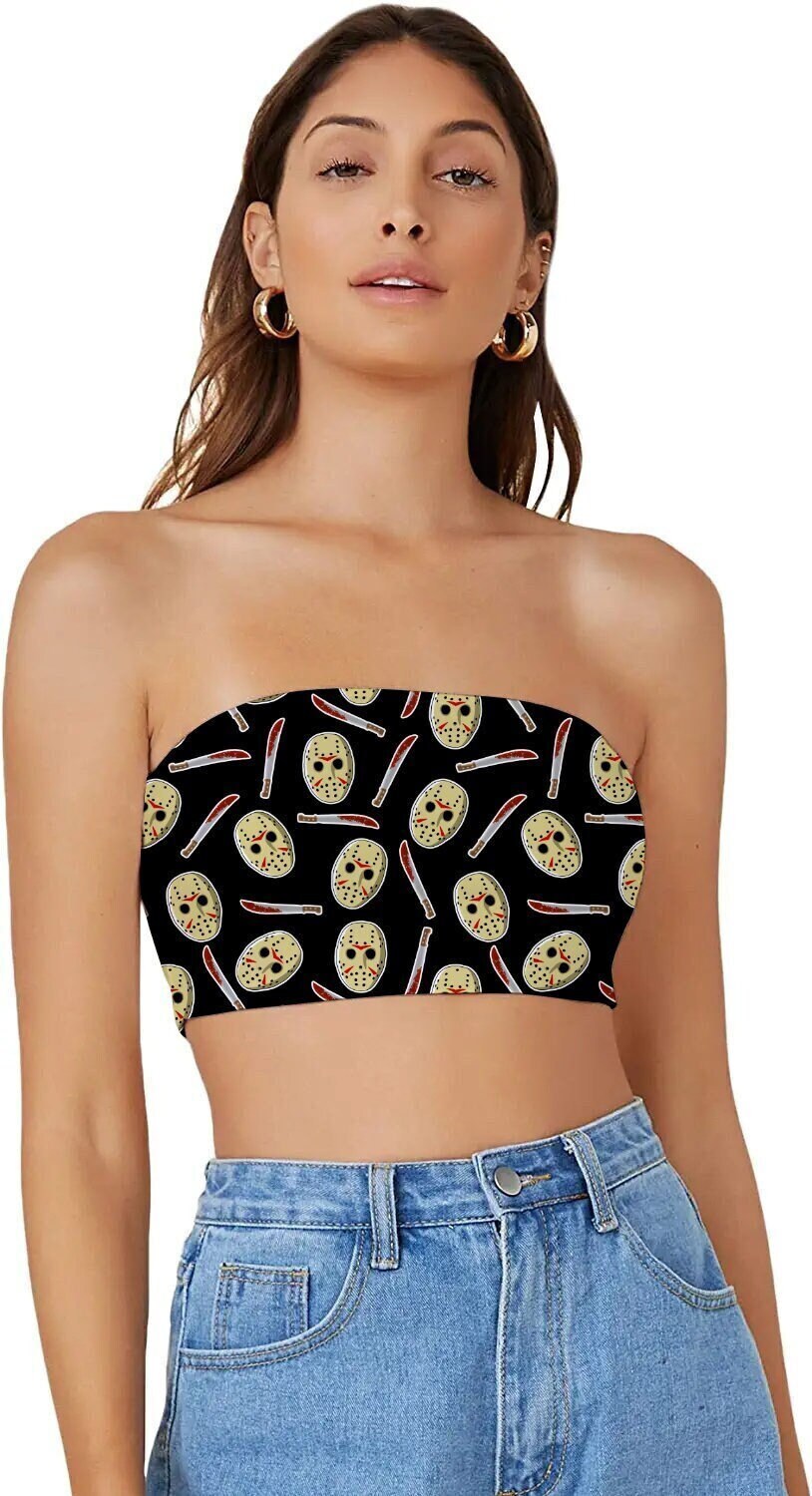 Jason Horror Crop Top Tube Top Bandeau Friday the 13th
