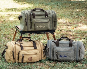 Personalisierte Reisetasche aus Canvas als Geschenk für Trauzeugen: Besticktes Wochenendgepäck [R]