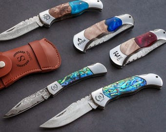 Damascus zakmes, beste cadeau vader, gunst bruiloft, aangepaste bruidsjonkers cadeau, vaderdagcadeau, rustiek zakmes