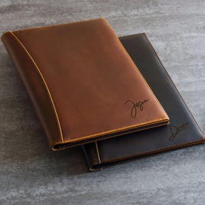 Personalized Leather Executive Portfolio Organizer, Best Dad Gift, Full Grain Crazy Horse Leather Folder, Mens Gift, Custom Graduation Gift