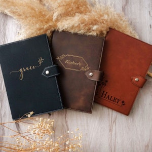 Leather Journal Personalized | Custom Name Notebook | Teacher Appreciation Gifts | Office Coworker Gifts | Diary for Women | Travel Journal