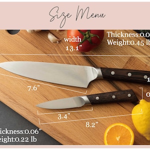 Custom 8 Inch Engraved Chef Knife, Gifts for Dad, Fathers Day Gift, Personalized Stainless Steel Kitchen Knife [R] image 4