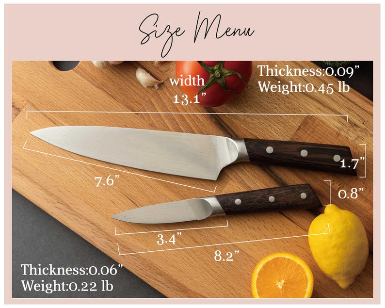 Custom 8 Inch Engraved Chef Knife, Gifts for Dad, Fathers Day Gift, Personalized Stainless Steel Kitchen Knife [R] image 4