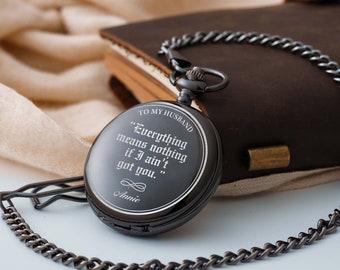 Custom Pocket Watch | Anniversary Gifts for Husband | Valentines Day Gift for Him | Groom Gifts | Graduation Gifts | Birthday Gifts for Dad