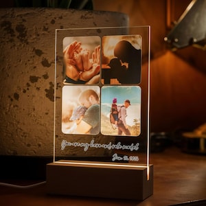 Aangepaste fotoplaat Moederdag, Spotify-nummercode nachtlampje, gepersonaliseerde acrylkunst voor moeder, led-fotolijst, muziekliefhebber cadeau moeder