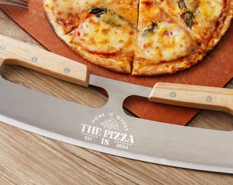 Spersonalizowany nóż do pizzy, Prezent dla mamy, Prezent na parapetówkę, Prezent kuchenny dla taty, Prezent na nowy dom dla pary, Wyjątkowy prezent na narzędzia