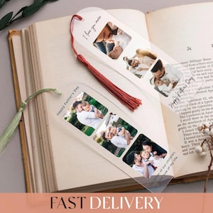 Custom Photo Acrylic Bookmark, Best Dad Gift, Reading Gift, Unique Gifts, Fathers Day Gift, Personalized Bookmark with Pictures
