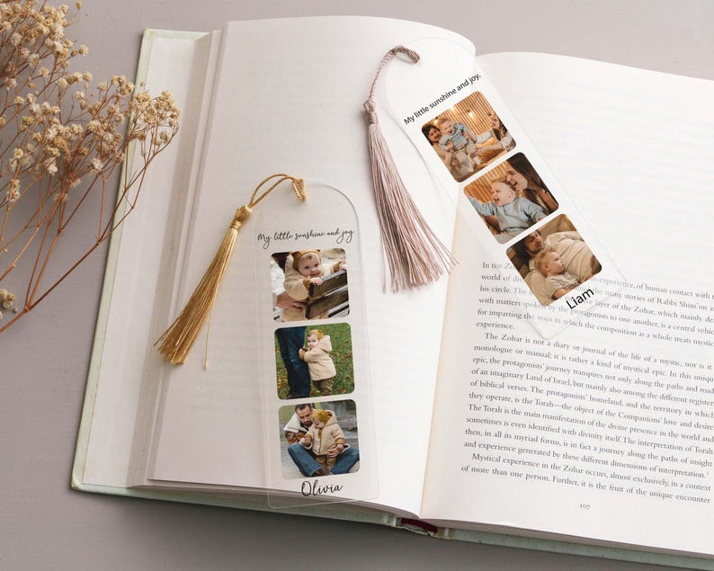 Marcapáginas personalizado con foto, regalo para el mejor papá, marcapáginas personalizado con imagen, regalo para el Día del Padre, recuerdo de cumpleaños [W] imagen 11