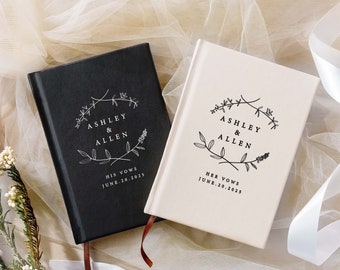 Livres de vœux personnalisés pour les futurs mariés | Lot de 2 livrets de vœux de mariage | Cadeaux de fiançailles pour couple | | Carnet de notes de luxe